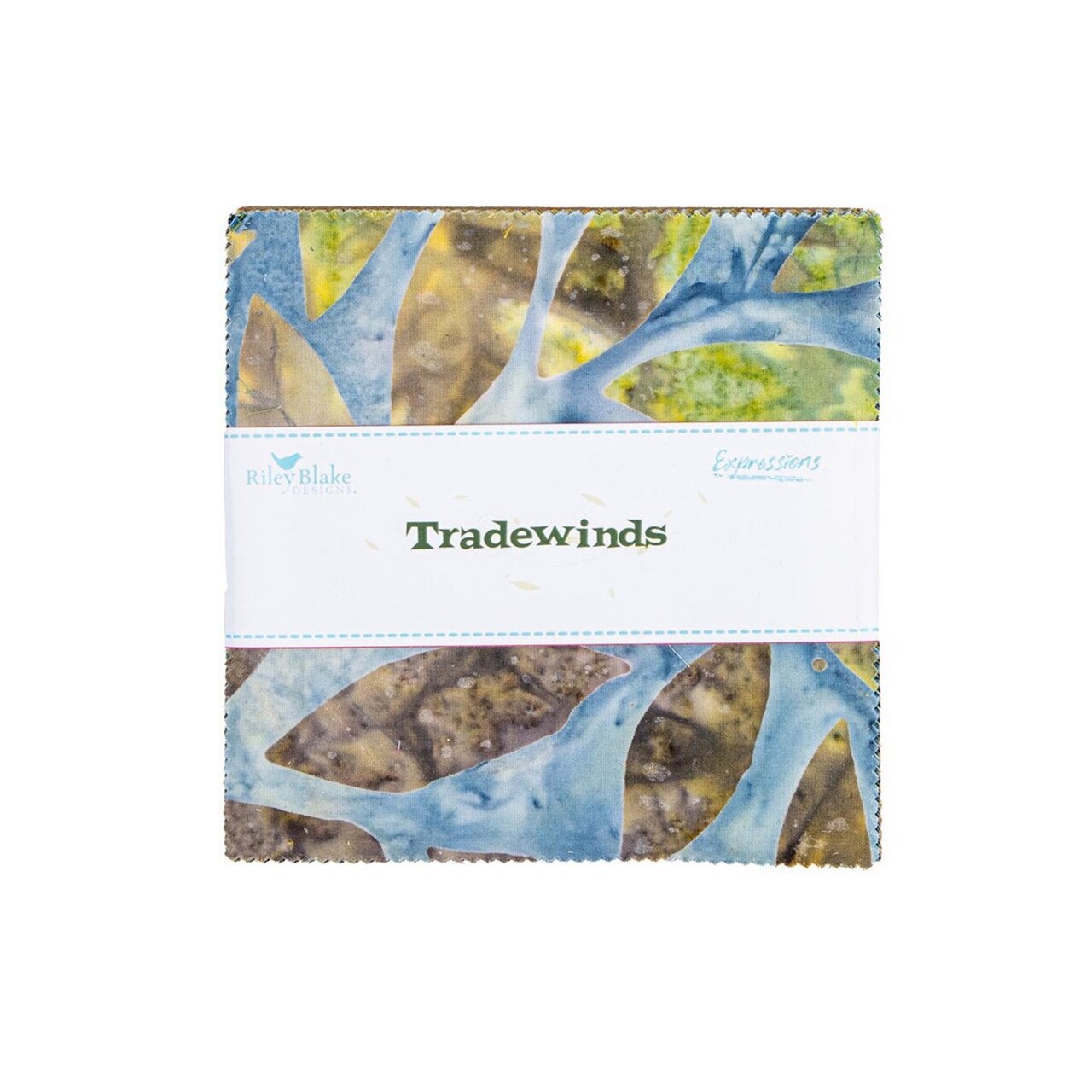 Expressions Batiks 5" Square Pack (Charm Pack / 5" Stacker) in Tradewinds by Riley Blake Designs for Riley Blake (5-23288-42)